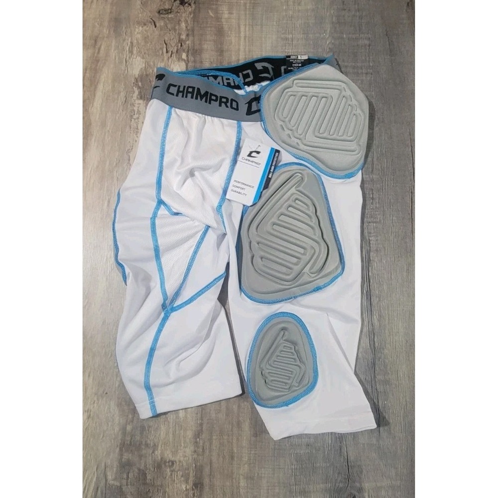 Champro Adult Small ‎ Bull Rush 7 Pad Football Girdle WHITE GRAY New With Tags